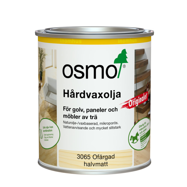 HÅRDVAXOLJA 3065 OSMO ORIGINALET HALVMATT 0,75L | Beijerbygg Byggmaterial