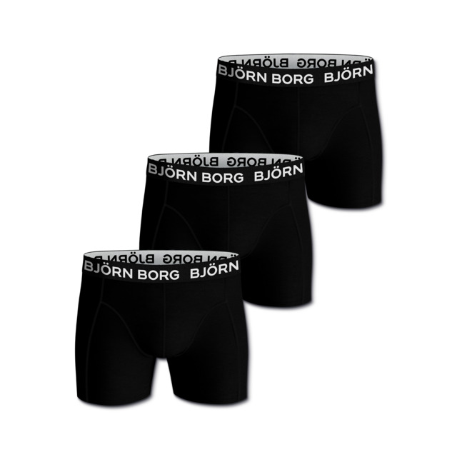 KALSONG BOXER SOLID BJÖRN BORG SVART S 3ST