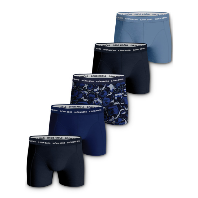 Produktbild föreställande artikeln KALSONG BOXER MULTI BJÖRN BORG BLÅ XXL 5ST från kategorin Underkläder