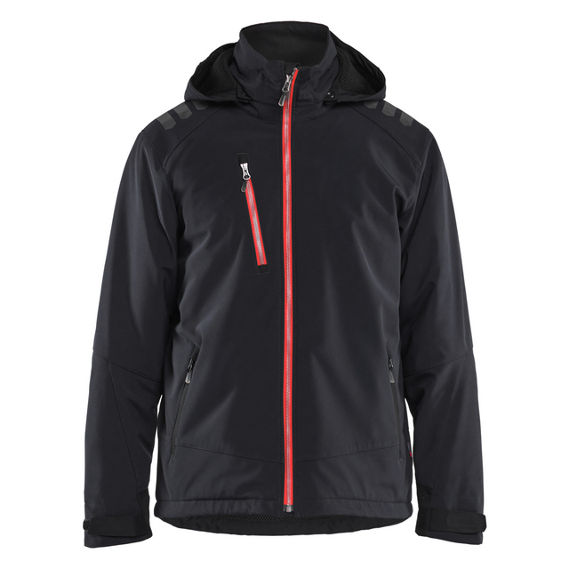 VINTERJACKA 47502513 SOFTSHELL LÄTTFODRAD SVART/RÖD 4XL | Beijerbygg Byggmaterial