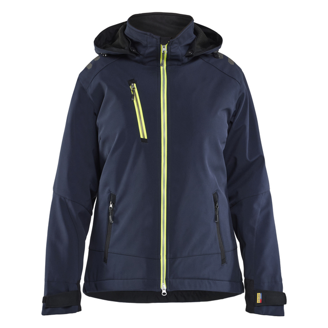 VINTERJACKA 47512513 SOFTSHELL LÄTTFODRAD DAM BLÅ/VGUL XXXL | Beijerbygg Byggmaterial