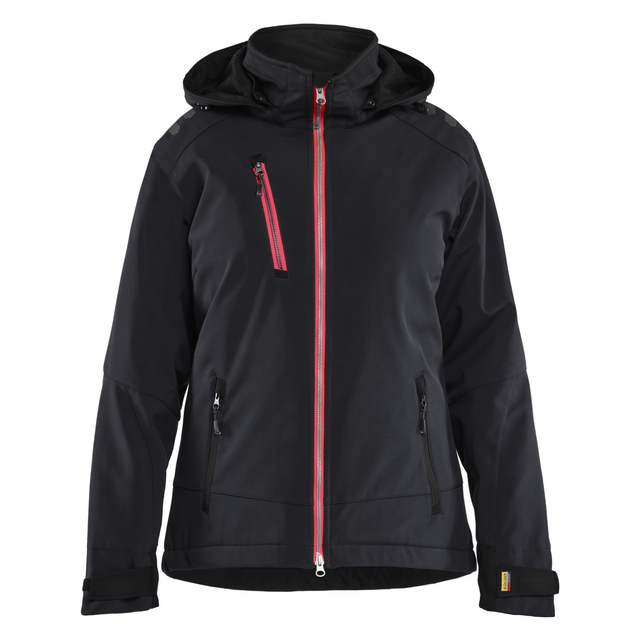 VINTERJACKA 47512513 SOFTSHELL LÄTTFODRAD DAM SVART/RÖD 3XL | Beijerbygg Byggmaterial