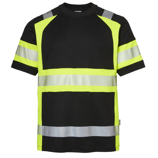 T-SHIRT 600 TOP SWEDE SVART/VARSELGUL M | Beijerbygg Byggmaterial