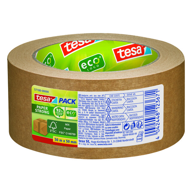 Produktbild föreställande artikeln PACKTEJP PAPPER STRONG TESA BRUN 50MM 50M från kategorin Maskeringstejp
