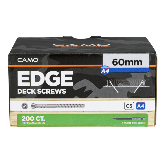 TRALLSKRUV 60X4,2MM A4 200ST DOLD CAMO ROSTFRI