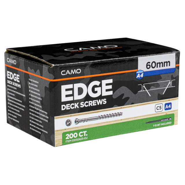 TRALLSKRUV 60X4,2MM A4 200ST DOLD CAMO ROSTFRI