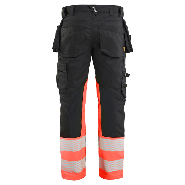 Produktbild föreställande artikeln VARSELBYXA STRETCH SVART/VARSELRÖD D96 från kategorin Varselbyxor