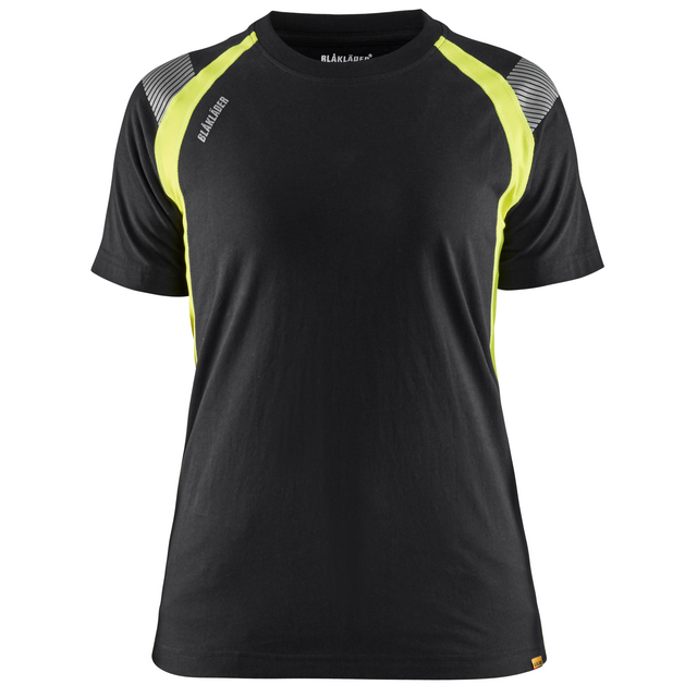 T-SHIRT 3402 1030 DAM SVART/VARSELGUL S | Beijerbygg Byggmaterial