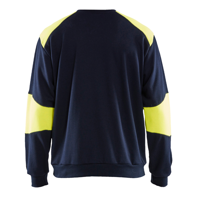 SWEATSHIRT 3458 1762 FLAMSKYDD MARINBLÅ/VARSELGUL XXL