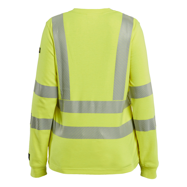 T-SHIRT LÅNGÄRMAD MULTINORM DAM VARSELGUL XXXL