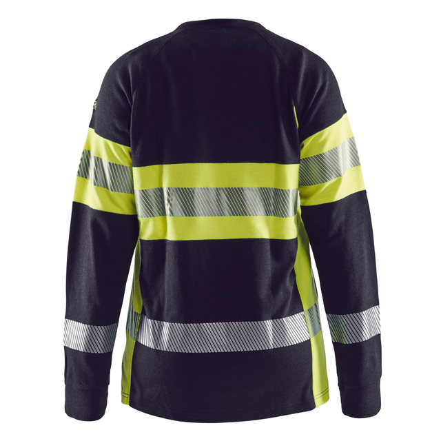 T-SHIRT 3494 1761 DAM LÅNGÄRM FLAMSKYDDAD BLÅ/VARSEL XXL