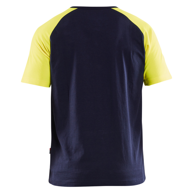 Produktbild föreställande artikeln T-SHIRT 3515 1030 MED VARSELD MARINBLÅ/VARSELGUL XL från kategorin Överdelar