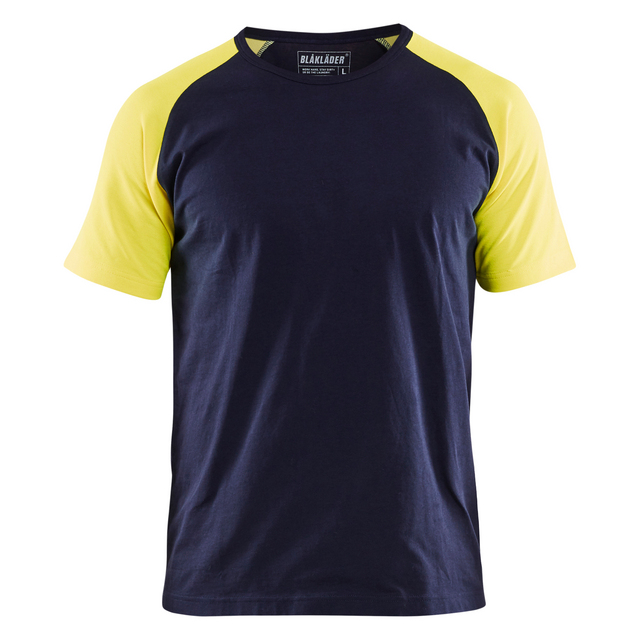 T-SHIRT 3515 1030 MED VARSELD MARINBLÅ/VARSELGUL M | Beijerbygg Byggmaterial