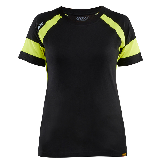 T-SHIRT MED VARSEL DAM SVART/VARSELGUL XXL | Beijerbygg Byggmaterial