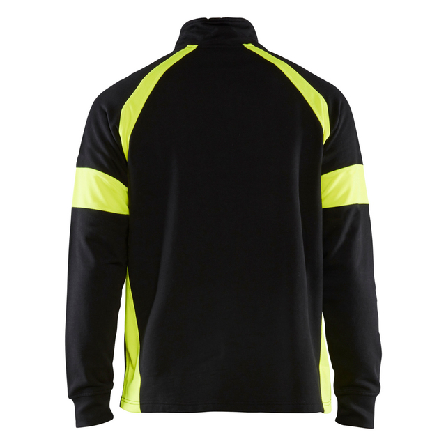 SWEATSHIRT MED VARSELPARTIER 3 550 1158 SVART/VARSELGUL 6XL