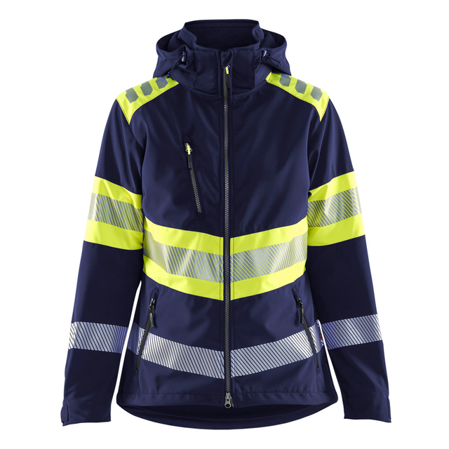 SOFTSHELLJACKA 4404 2513 VARSEL DAM MARINBLÅ/VGUL XXXL | Beijerbygg Byggmaterial