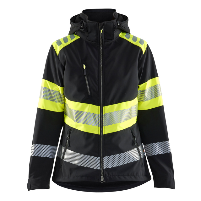 SOFTSHELLJACKA 4404 2513 VARSEL DAM SVART/VARSELGUL S | Beijerbygg Byggmaterial