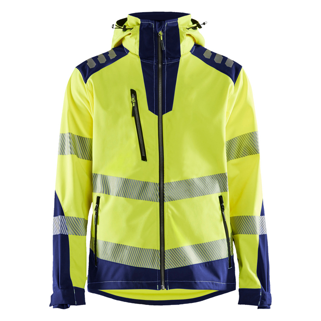 SOFTSHELLJACKA 4491 2513 VARSEL VARSELGUL/MARINBLÅ 5XL | Beijerbygg Byggmaterial