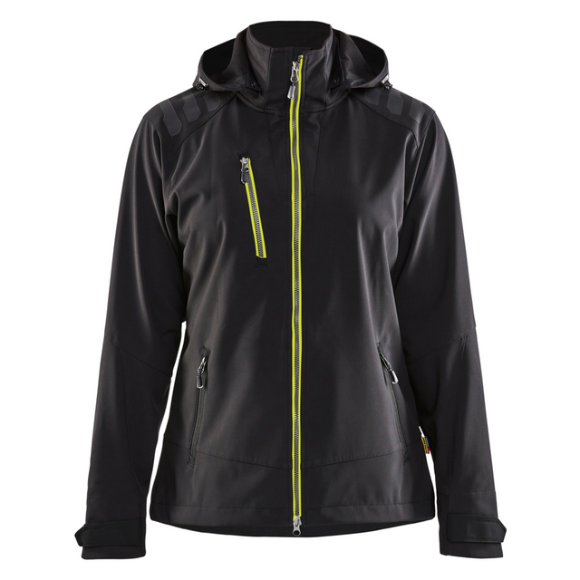 SOFTSHELLJACKA 4719 2513 DAM SVART/SVARSELGUL XXL | Beijerbygg Byggmaterial