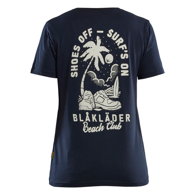 T-SHIRT BLÅKLÄDER BEACH CLUB DAM MÖRK MARINBLÅ S