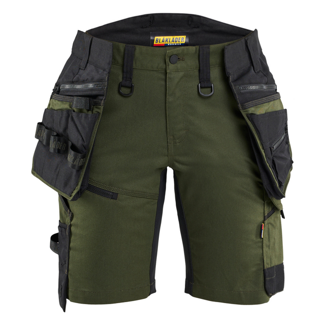 HANTVERKSSHORTS MED STRETCH DAM SKOGSGRÖN/SVART C44 | Beijerbygg Byggmaterial