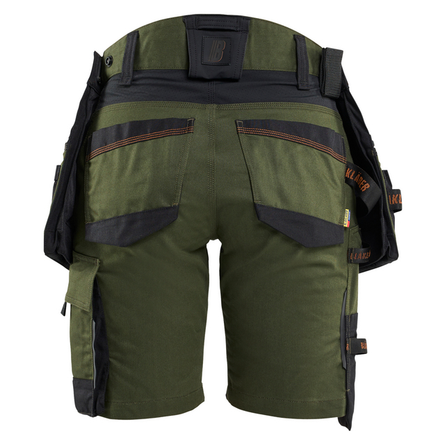 HANTVERKSSHORTS MED STRETCH DAM SKOGSGRÖN/ROST C46