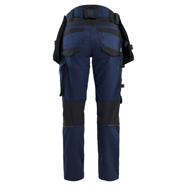 HANTVERKSBYXA MED STRETCH DAM MÖRK MARINBLÅ/SVART C34