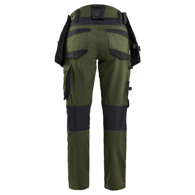 HANTVERKSBYXA MED STRETCH DAM SKOGSGRÖN/SVART D23