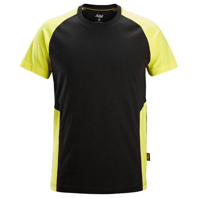 T-SHIRT 2-FÄRGAD SVART/NEON GUL STL XXL