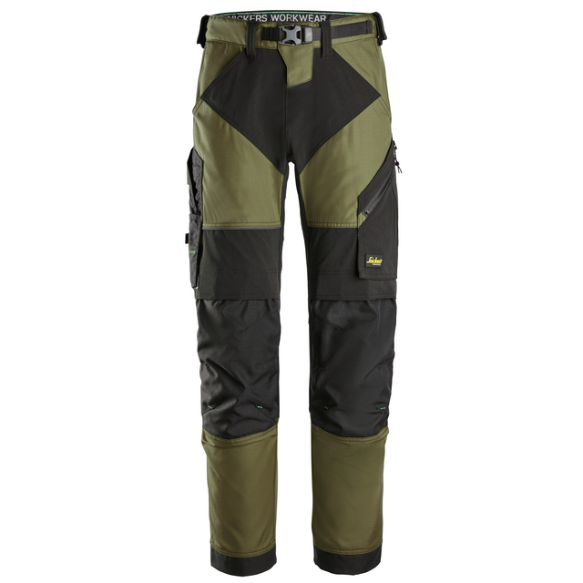 ARBETSBYXA+ FLEXIWORK KHAKIGRÖN/SVART STL 52