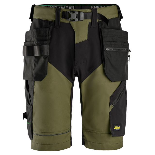 SHORTS HF FLEXIWORK KHAKIGRÖN/SVART STL 48 | Beijerbygg Byggmaterial