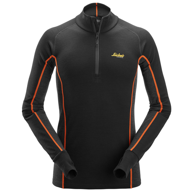UNDERSTÄLLSTRÖJA HALV ZIP SVART STL XXL