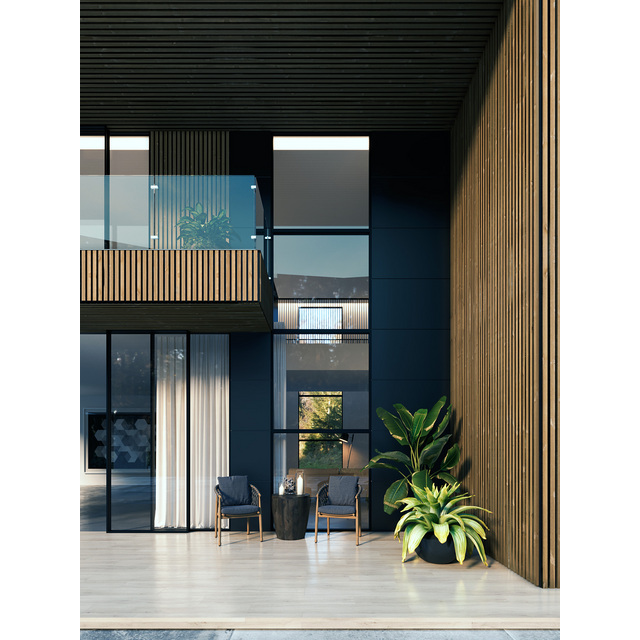 Miljöbild föreställande artikeln VÄGGPANEL BÅSTAD 3 ROCKPANEL NATUR 400X28X3000MM från kategorin Staket & Räcken