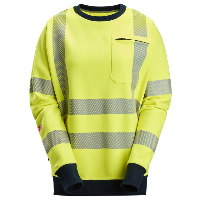 SWEATSHIRT DAM PW HV KL3 VARSELGUL/MARIN STL L | Beijerbygg Byggmaterial