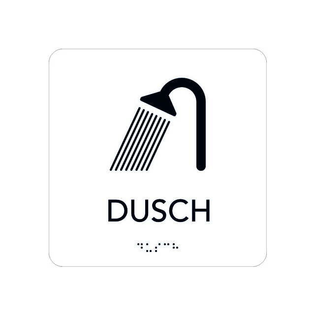 SKYLT UNIGRAPHICS DUSCH TAKTIL VIT 150X150MM | Beijerbygg Byggmaterial