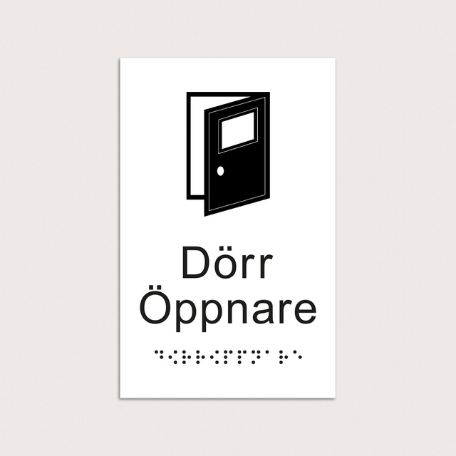 SKYLT UNIGRAPHICS DÖRRÖPPNARE TAKTIL VIT 150X150MM | Beijerbygg Byggmaterial