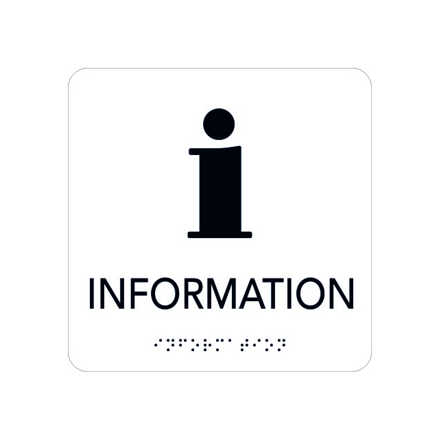 SKYLT UNIGRAPHICS INFORMATION TAKTIL VIT 150X150MM | Beijerbygg Byggmaterial