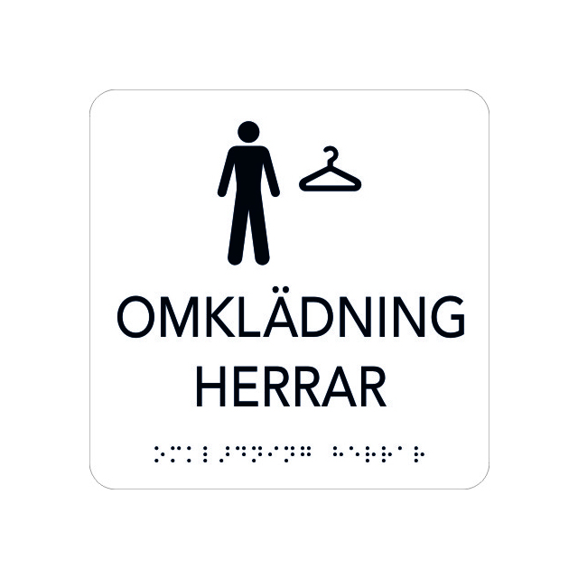 SKYLT UNIGRAPHICS OMKLÄDNING HERR TAKTIL VIT 150X150MM | Beijerbygg Byggmaterial