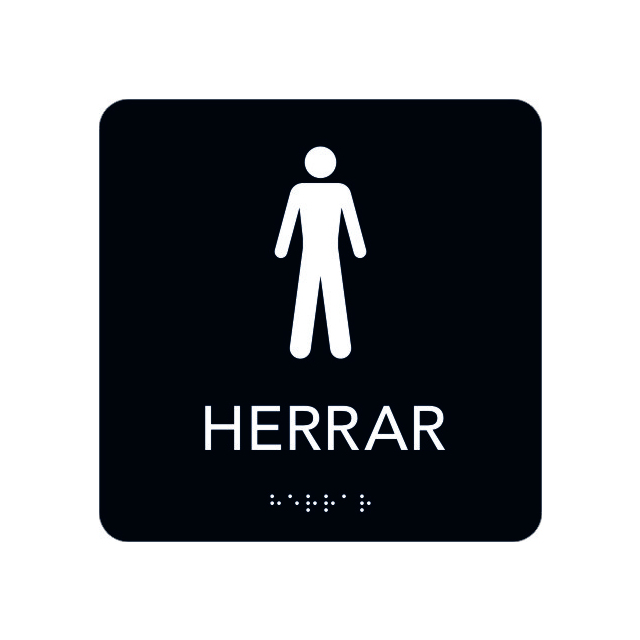 SKYLT UNIGRAPHICS HERRAR TAKTIL SVART 150X150MM | Beijerbygg Byggmaterial