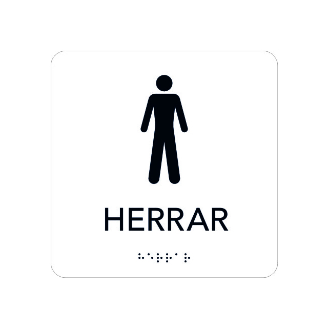 SKYLT UNIGRAPHICS HERRAR TAKTIL VIT 150X150MM | Beijerbygg Byggmaterial