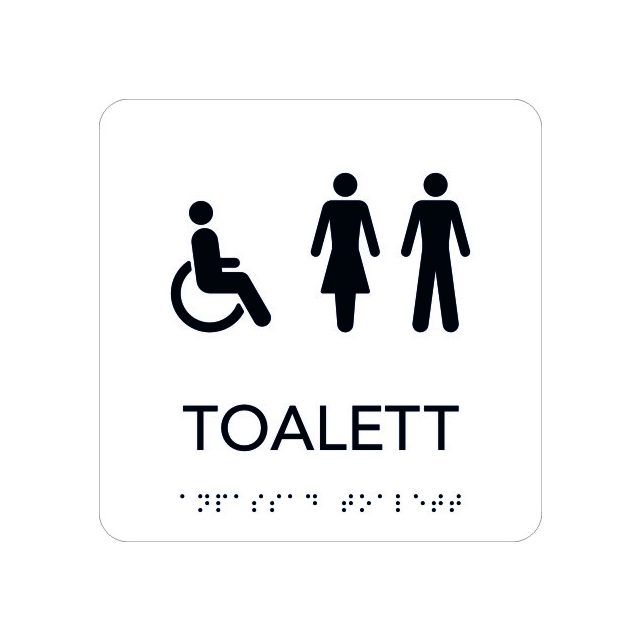 SKYLT UNIGRAPHICS TOALETT RWC DAM HERR TAKTIL VIT 150X150MM | Beijerbygg Byggmaterial