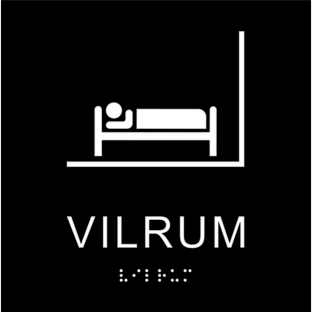 SKYLT UNIGRAPHICS VILRUM TAKTIL SVART 150X150MM | Beijerbygg Byggmaterial