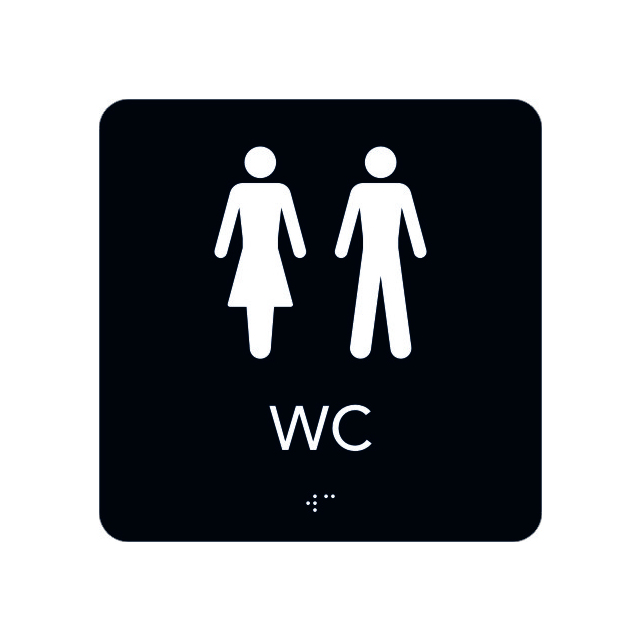 SKYLT UNIGRAPHICS WC DAM HERR TAKTIL SVART 150X150MM | Beijerbygg Byggmaterial