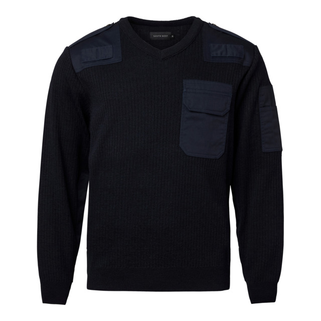 TRÖJA V-RINGAD PULLOVER NATO SOUTH WEST MÖRK MARINBLÅ 5XL