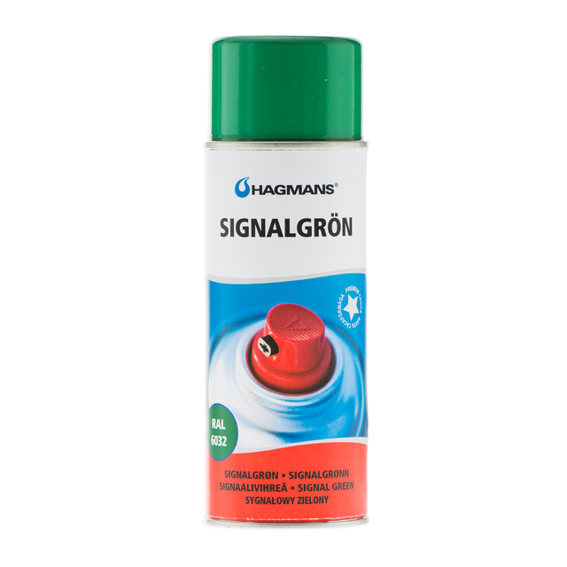 Produktbild föreställande artikeln SPRAYFÄRG HAGMANS SIG.GRÖN RAL 6032 0,4L från kategorin Sprayfärg