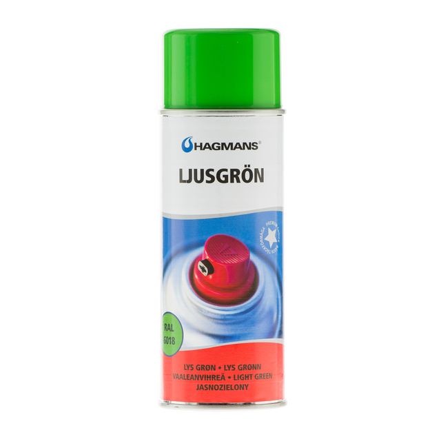 Produktbild föreställande artikeln SPRAYFÄRG HAGMANS L-GRÖN RAL 6018 0,4L från kategorin Sprayfärg