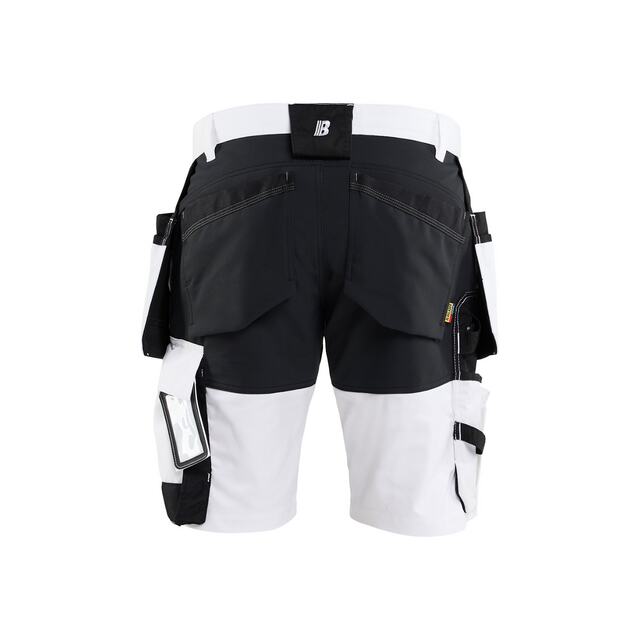 MÅLARSHORTS 1772 1832 MED STRETCH VIT/SVART C52