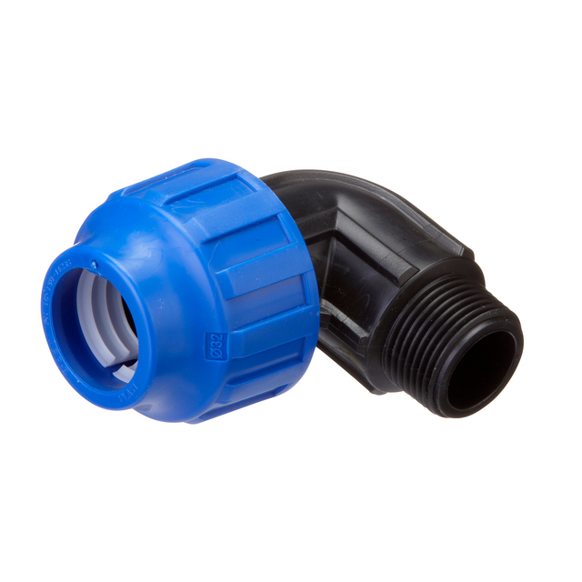 VINKELKOPPLING UTVÄNDIG UTVÄNDIG GÄNGA PLAST 20XR20