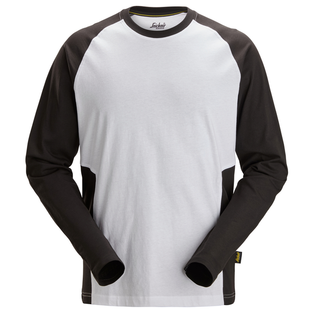 T-SHIRT LÅNGÄRMAD 2-FÄRG VIT/SVART STL S | Beijerbygg Byggmaterial