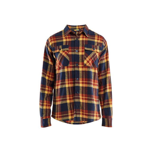 FLANELLSKJORTA BRÄND RÖD/MÖRK MARINBLÅ XXXL